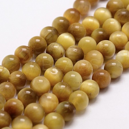 Natural Tiger Eye Bead Strands G-G735-23-8mm-03-1