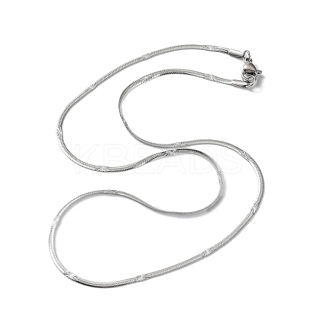 Non-Tarnish 304 Stainless Steel Flat Snake Chain Necklaces for Women NJEW-D058-03P-1