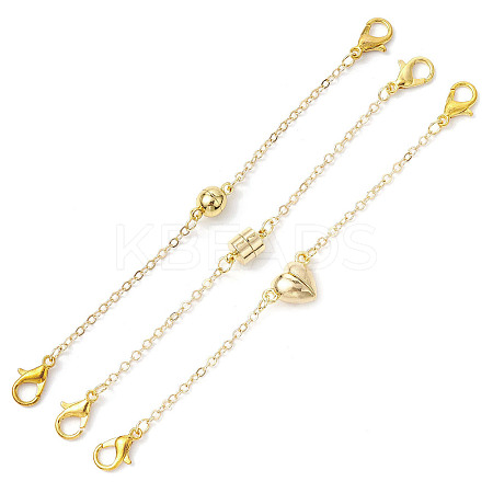 3Pcs 3 Styles Brass Magnetic Clasps AJEW-JB01295-1