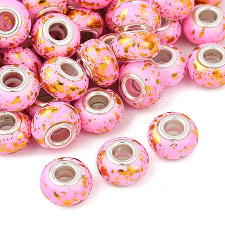 Opaque Resin Rondelle European Beads RESI-Z046-01I-1
