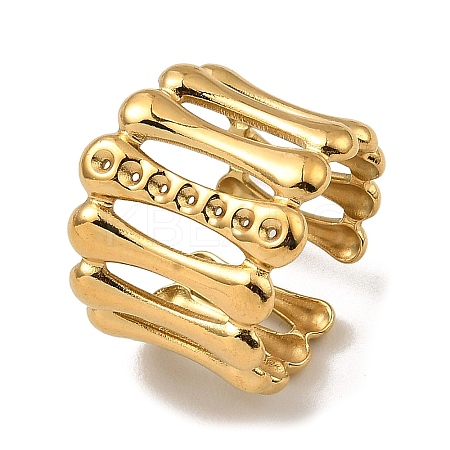 304 Stainless Steel Open Cuff Rings RJEW-Z018-06G-1