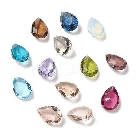 Pointed Back Glass Rhinestone Cabochons GLAA-B012-32B-1