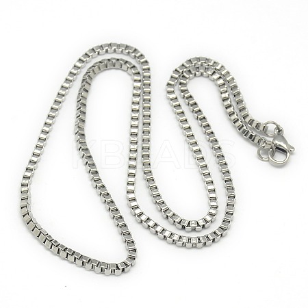 Tarnish Resistant Trendy Unisex 201 Stainless Steel Box Chain Necklaces NJEW-L043C-48P-1