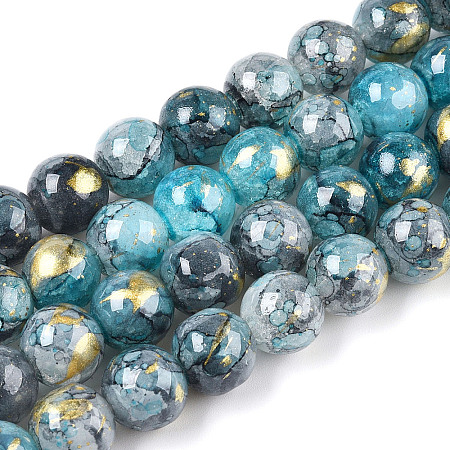 Baking Painted Crackle Glass Bead Strands DGLA-R053-05C-A-1