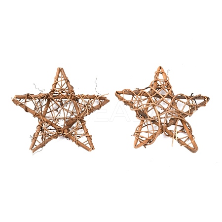 Star Shape Rattan Vine Wreath Garland Decoration DIY-B022-03C-1