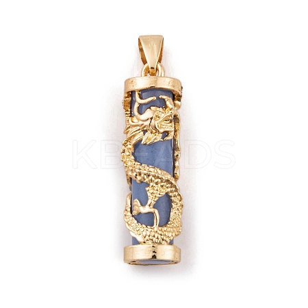 Synthetic Luminous Stone Column Pendants FIND-C058-01G-02-1