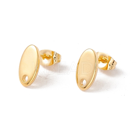 201 Stainless Steel Stud Earring Findings with Hole EJEW-A071-01A-G-1
