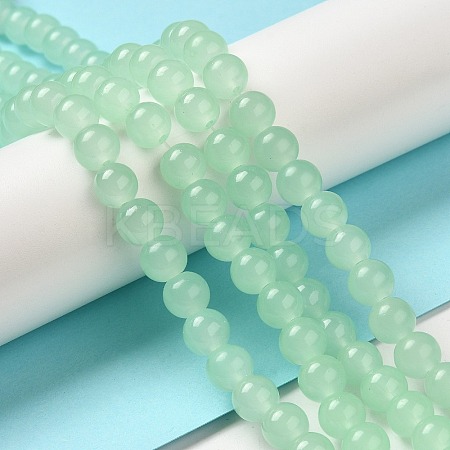 Baking Paint Imitation Jade Glass Round Bead Strands LS-DGLA-Q021-8mm-22-1