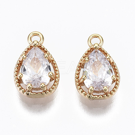 Brass Micro Cubic Zirconia Charms KK-N231-176-NF-1