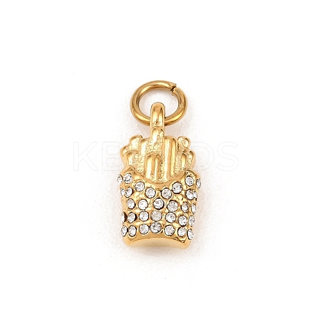 304 Stainless Steel Rhinestone Pendants STAS-I365-01G-01-1
