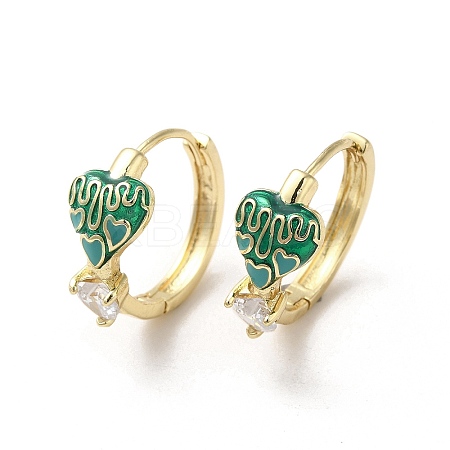 Real 18K Gold Plated Brass Heart Hoop Earrings EJEW-L268-024G-02-1