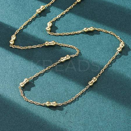 304 Stainless Steel Bone Rope Chain Necklaces NJEW-C073-09G-1