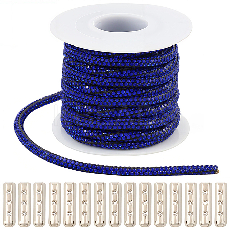 5 Yards Rhinestone Synthetic Rubber Cords OCOR-SP0001-33D-1