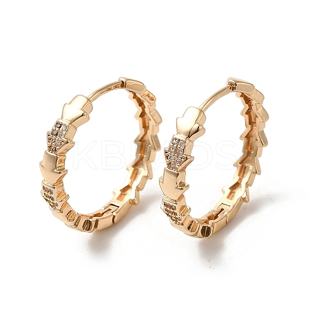 Brass Cubic Zirconia Hoop Earrings for Women EJEW-M238-08KCG-1