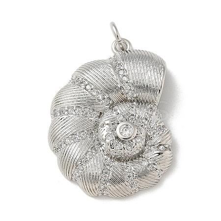 Brass Micro Pave Clear Cubic Zirconia Pendants LS-KK-U046-02P-01-1