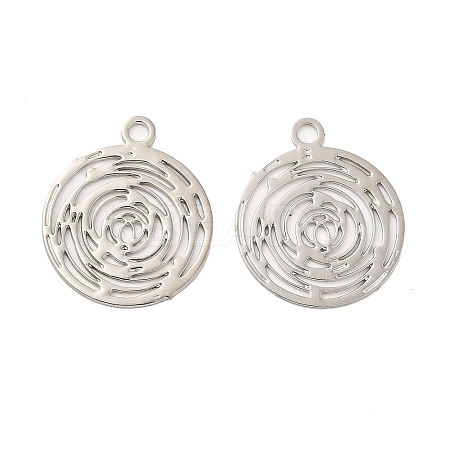 Long-Lasting Plated Brass Filigree Pendants KK-K336-25A-P-1