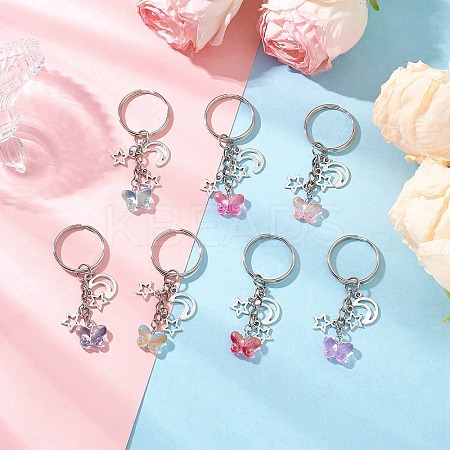 Transparent Baking Paint Glass Keychains KEYC-JKC01284-1