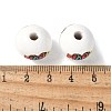 Mother's Day Theme Printed Wood European Beads WOOD-F016-03-3