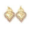 Rack Plating Brass Micro Pave Cubic Zirconia Pendants X-KK-C021-11G-2