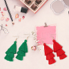 6 Pairs 6 Colors Bohemian Polyester Long Tassel Dangle Earrings with Iron Pins for Women EJEW-AN0003-97-4