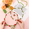 2Pcs 2 Colors Polyester Artificial Rose Garland Headbands Hair Vine AJEW-CP0008-26B-3