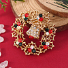 Christmas Theme Zinc Alloy Rhinestone Brooches for Backpack Clothes LK8386-20-1
