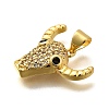 Rack Plating Brass Micro Pave Cubic Zirconia Pendants KK-L226-054G-01-2