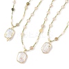 Natural Rutilated Quartz Beaded & Glass Beads Necklaces NJEW-L119-10G-1