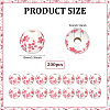 200Pcs Floral Printed Porcelain Beads PORC-ME0001-09-2