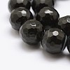 Faceted Natural Black Agate Beads Strands G-F447-6mm-H05-3