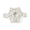 Brass Clear Cubic Zirconia Connector Charms KK-I719-02S-1