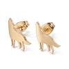 Wolf 304 Stainless Steel Stud Earrings for Women EJEW-Z017-13G-1