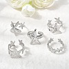 5Pcs 304 Stainless Steel Open Cuff Rings for Women RJEW-K313-10P-1