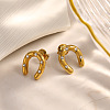 304 Stainless Steel Pave Cubic Zirconia Stud Earrings for Women SA-CBAF36C-03G-2
