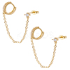 1 Pair Brass Micro Pave Clear Cubic Zirconia Stud Earrings for Women EJEW-LP0001-48G-1