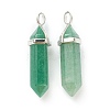 Natural Green Aventurine Pointed Pendants G-M378-01P-A08-2