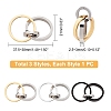 3Pcs 3 Color 304 Stainless Steel Interlocking Ring Pendants STAS-UN0032-56-5