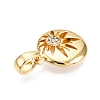 Brass Micro Pave Cubic Zirconia Pendants KK-T070-38G-2