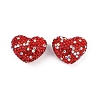 Heart Shaped Polymer Clay Rhinestone Beads CLAY-NH0002-01B-1