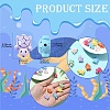 14Pcs 7 Colors Spray Painted Alloy Beads with Glitter Sheet FIND-CJ0003-39-2