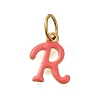 Ion Plating(IP) 304 Stainless Steel Enamel Alphabet Charms STAS-F308-02G-R-1
