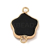 Natural Black Stone Flower Connector Charms KK-U042-17G-07-1