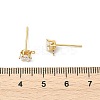 SHEGRACE Brass Clear Cubic Zirconia Flat Round Stud Earring Findings XGR0102G-117G-3