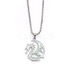 Alloy Resin Luminous Dragon Pendant 201 Stainless Steel Box Chain Necklaces FS-WG868F4-01-2