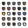 Natural Gemstone Oval Adjustable Rings RJEW-K271-06R-1