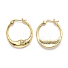 Brass Micro Pave Clear Cubic Zirconia Hoop Earrings EJEW-B006-01G-2