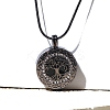 Alloy Tree of Life Urn Ashes Pendant Round Snake Chain Necklaces for Women Men PW-WG68F6E-01-3