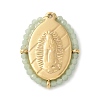 304 Stainless Steel Oval Embossed Jesus Pendants STAS-L022-490G-02-1