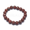 Natural Sesame Jasper/Kiwi Jasper Bead Stretch Bracelets BJEW-K212-A-037-2