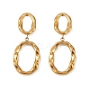 304 Stainless Steel Oval Dangle Stud Earrings EJEW-I319-02G-4